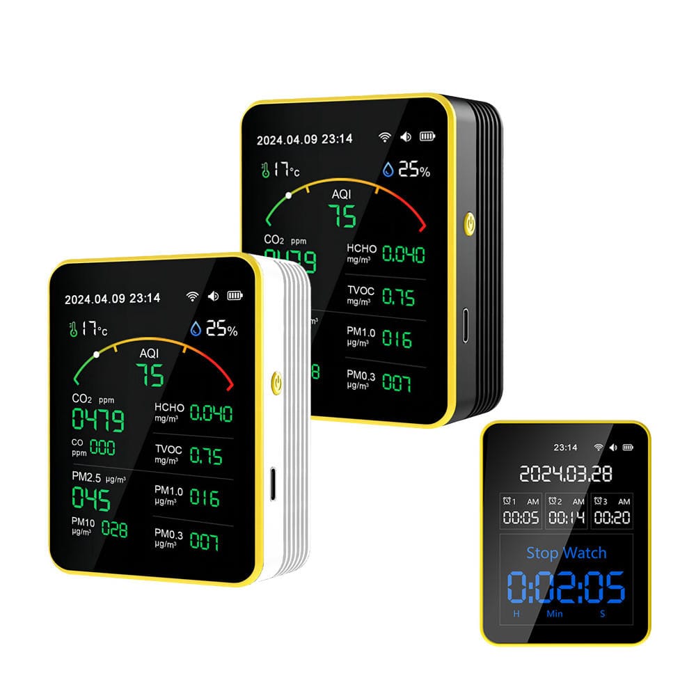 Digital Air Quality Monitor Co2 Detector Gas Analyzers 15 in 1